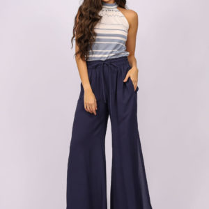 calça pantalona viscose com fenda azul marinho amazonia vital